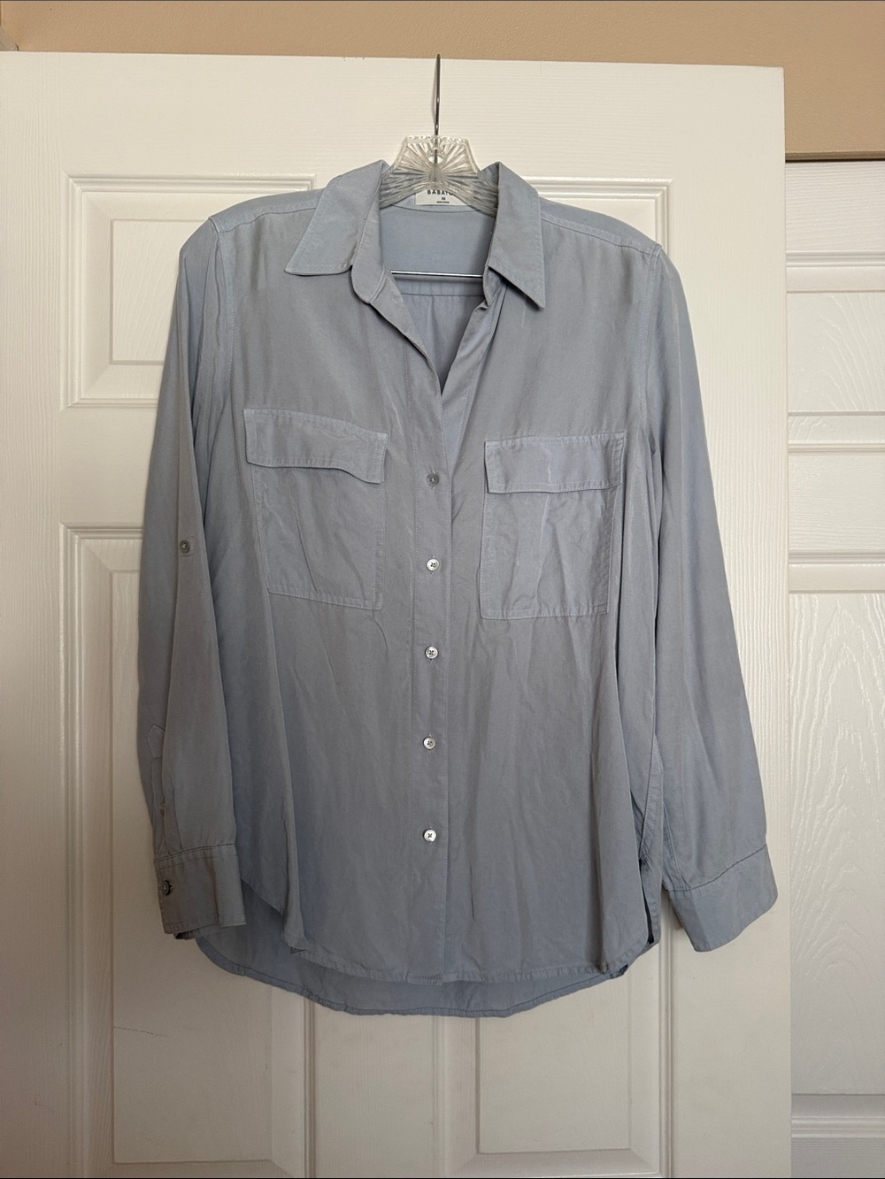 Aritzia Babaton Cement Blue Utility Button Down XS
